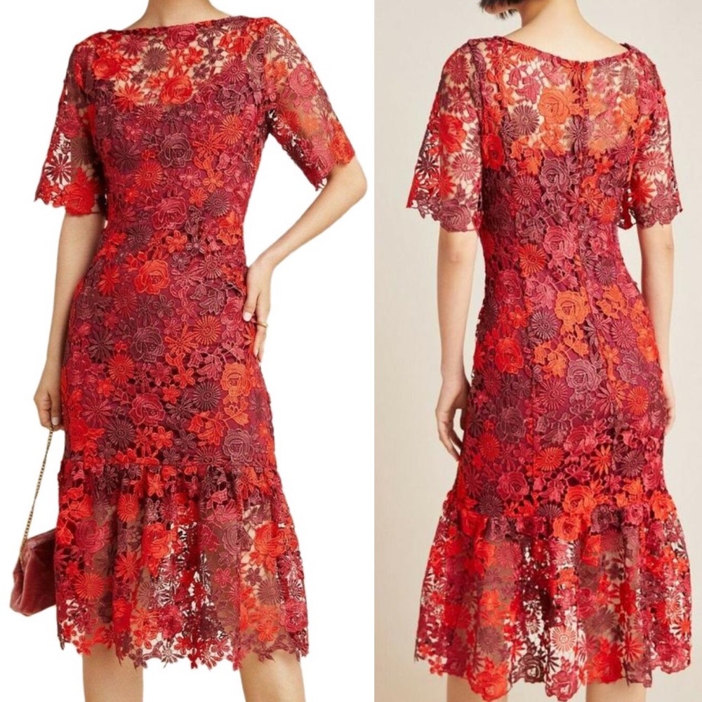 Anthro Eva Franco Brigitte Embroidered Midi Dress